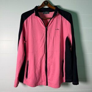 L-RL Lauren Active Jacket Full Zip Pink & Black Pics for Measurements